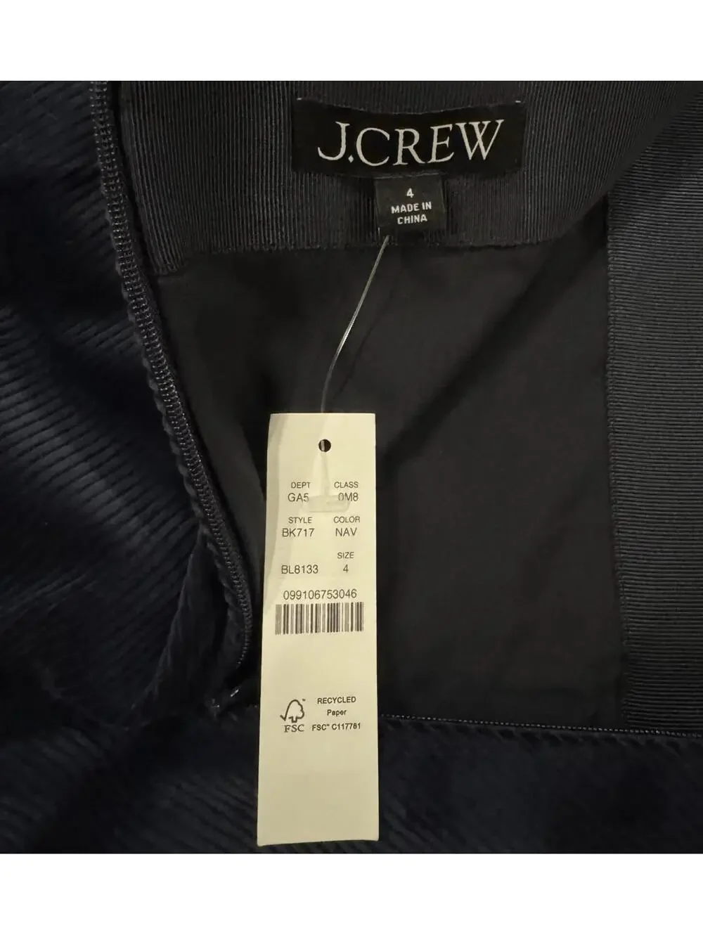 J. Crew Women’s Cotton Ribbed Navy Skirt Size 4 New With Tags